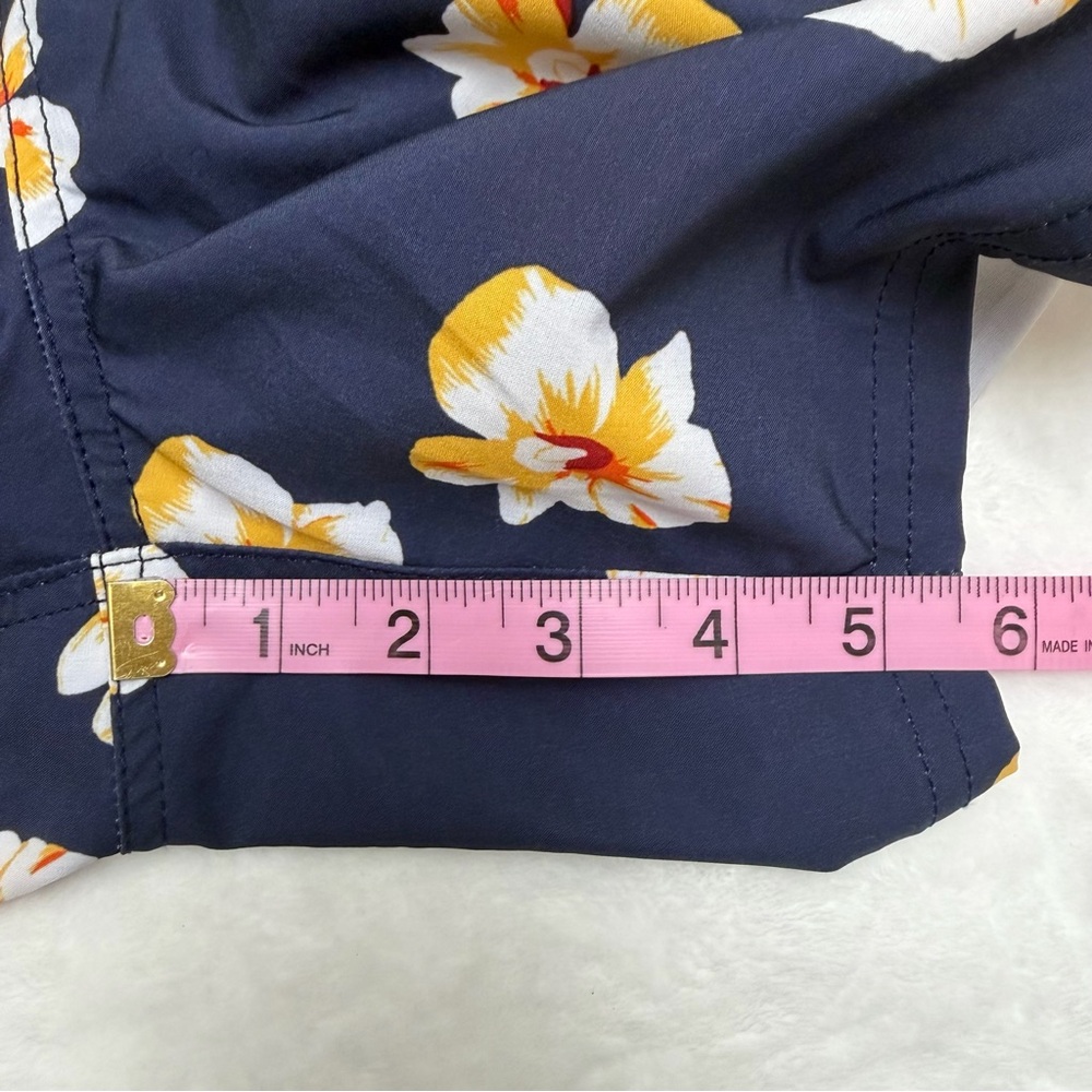 J.Crew Flex Swim Trunks Navy Floral Print Men’s Size S Preppy Classic Vacation - Picture 11 of 12